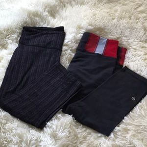 2 pairs of lululemon athletica capris size 8